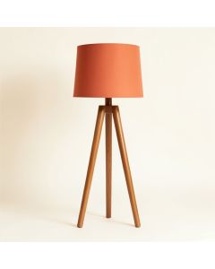 Pine Bluff Floor Lamp With A Plain Fabric Shade - Terracotta (synthetic illustration; no displayed measurements)