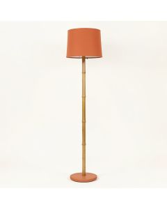 Shore Dale Floor Lamp With A Plain Fabric Shade - Terracotta (synthetic illustration; no displayed measurements)