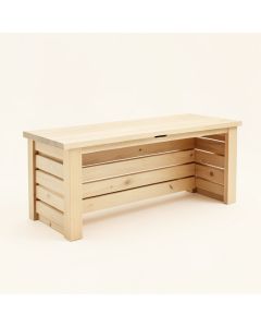 Oak Dale Narrow Outdoor Storage Bench - Beige (synthetic illustration; no displayed measurements)