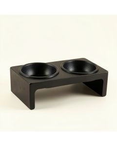 Dawn Field Pet Feeding Stand With Two Plain Empty Bowls - Black (synthetic illustration; no displayed measurements)
