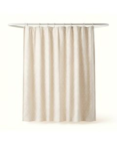 Oak Brook Shower Curtain Hanging Flat From A Plain Rod - Ivory (synthetic illustration; no displayed measurements)