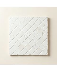 Ridge Bend Uninstalled Square Decorative Tile - White (synthetic illustration; no displayed measurements)