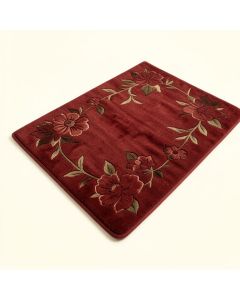 Stencil Plush Rectangle Memory Foam Non-Slip Floral Bath Rug (synthetic illustration; no displayed measurements)