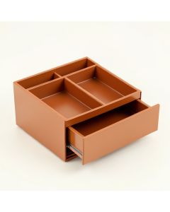 Birch Bend Empty Coffee-Station Organizer - Terracotta (synthetic illustration; no displayed measurements)