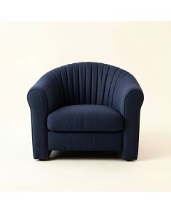 Oak Arc Upholstered Armchair - Navy (synthetic illustration; no displayed measurements)