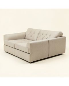 Twin 64 '' Wide Linen Tufted Back Convertible Sofa (synthetic illustration; no displayed measurements)