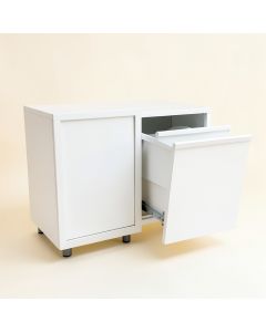 Reed Crossing Freestanding Pull-Out Hamper Cabinet - White (synthetic illustration; no displayed measurements)