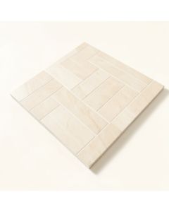 Portico Herringbone 1 '' X 3 '' Ceramic Mosaic Tile In Pearl/Beige (synthetic illustration; no displayed measurements)