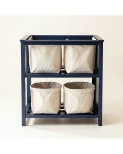 Clay Arc Laundry Sorting Station With Plain Removable Bags (synthetic illustration; no displayed measurements)