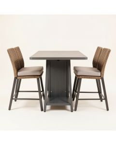 Alijha 3 Piece Bar Height Dining Set With Cushions (synthetic illustration; no displayed measurements)