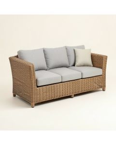 Waterbury Wicker Patio Sofa With Cushions (synthetic illustration; no displayed measurements)