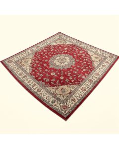 Power Loom Red/Beige/Gray Area Rug (synthetic illustration; no displayed measurements)