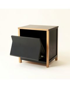 Stone Crossing Freestanding Pull-Out Hamper Cabinet - Black (synthetic illustration; no displayed measurements)