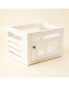 Cliff Dale Empty Furniture-Style Pet Crate - White (synthetic illustration; no displayed measurements)
