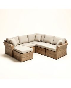 Consuelo 8 Piece Rattan Sectional Seating Group With Cushions (synthetic illustration; no displayed measurements)