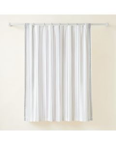 River Brook Shower Curtain Hanging Flat From A Plain Rod - White (synthetic illustration; no displayed measurements)