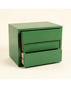 Cedar Bridge Small-Parts Storage Drawer Cabinet - Green (synthetic illustration; no displayed measurements)
