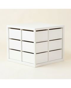 Heath Dale Small-Parts Storage Drawer Cabinet - White (synthetic illustration; no displayed measurements)