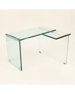 Aanisha Glass L-Shape Desk (synthetic illustration; no displayed measurements)