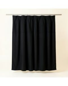 Juniper Bluff Shower Curtain Hanging Flat From A Plain Rod - Black (synthetic illustration; no displayed measurements)