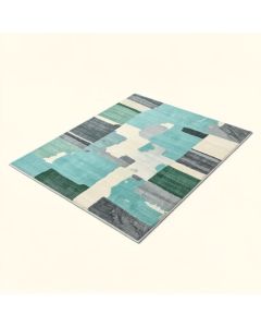 Babb Abstract Turquoise/Gray/Off-White/Green Shades Indoor Area Rug (synthetic illustration; no displayed measurements)