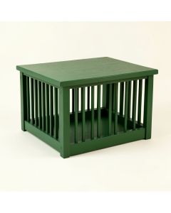 Dune Arc Empty Furniture-Style Pet Crate (synthetic illustration; no displayed measurements)