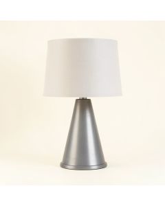 Cedar Branch Table Lamp With A Plain Fabric Shade - Gray (synthetic illustration; no displayed measurements)