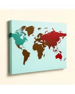 World Map Canvas Art (synthetic illustration; no displayed measurements)