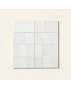 Cityscape Random Sized Glass/Metal Mosaic Tile In White (synthetic illustration; no displayed measurements)