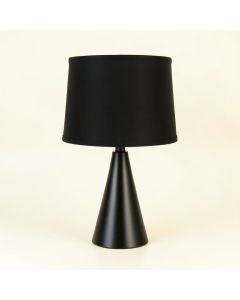 Wren Bridge Table Lamp With A Plain Fabric Shade - Black (synthetic illustration; no displayed measurements)