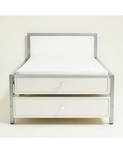 Wood Platform Bed With Two Drawers , Full ( White ) (synthetic illustration; no displayed measurements)