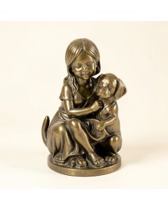 Slaymaker Girl And Pup Reading Statue (synthetic illustration; no displayed measurements)