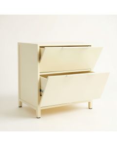 Stone Canyon Freestanding Pull-Out Hamper Cabinet - Cream (synthetic illustration; no displayed measurements)