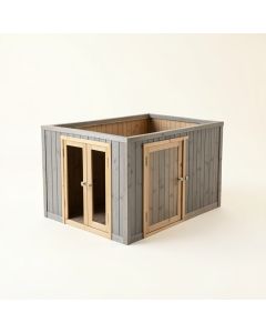 Birch Bend Empty Furniture-Style Litter Enclosure - Gray (synthetic illustration; no displayed measurements)