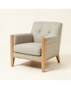 Bouwhuis 26.4 '' Wide Tufted Linen Armchair (synthetic illustration; no displayed measurements)