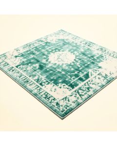 Amato Power Loom Teal/White Rug (synthetic illustration; no displayed measurements)