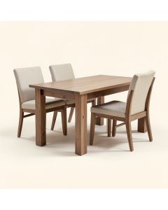 Abonza-Torres Butterfly Leaf Rubberwood Solid Wood Dining Set (synthetic illustration; no displayed measurements)