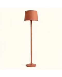 Dawn Brook Floor Lamp With A Plain Fabric Shade - Terracotta (synthetic illustration; no displayed measurements)
