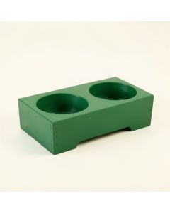 Bay Canyon Pet Feeding Stand With Two Plain Empty Bowls - Green (synthetic illustration; no displayed measurements)