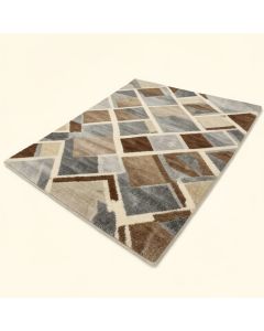 Akaisha Geometric Tufted Wool Brown/Beige/Gray Area Rug (synthetic illustration; no displayed measurements)