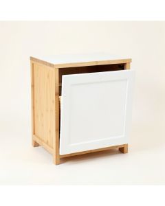 Ash Arc Freestanding Pull-Out Hamper Cabinet (synthetic illustration; no displayed measurements)