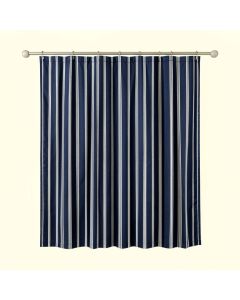 Flint Bridge Shower Curtain Hanging Flat From A Plain Rod - Navy (synthetic illustration; no displayed measurements)