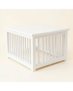 Rowan Canyon Empty Furniture-Style Pet Crate - White (synthetic illustration; no displayed measurements)