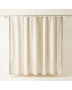 Linden Dale Shower Curtain Hanging Flat From A Plain Rod - Ivory (synthetic illustration; no displayed measurements)