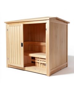 Princeton 6 Person Traditional Steam Sauna In Cedar (synthetic illustration; no displayed measurements)
