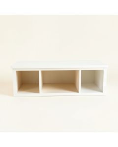 Stone Bluff Shoe Storage Bench - White (synthetic illustration; no displayed measurements)