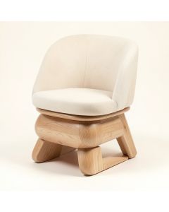 Hipple Solid Wood Stacking Side Chair In Beige (synthetic illustration; no displayed measurements)