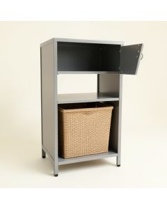 Bay Crossing Freestanding Pull-Out Hamper Cabinet - Gray (synthetic illustration; no displayed measurements)