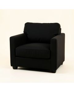 River Branch Upholstered Armchair - Black (synthetic illustration; no displayed measurements)