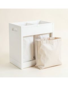 Spruce Bend Laundry Sorting Station With Plain Removable Bags - White (synthetic illustration; no displayed measurements)